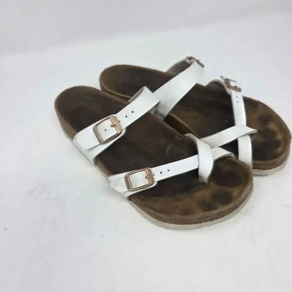 Birkenstock Mayari White Birko-Flor Sandals Women’s Size 38